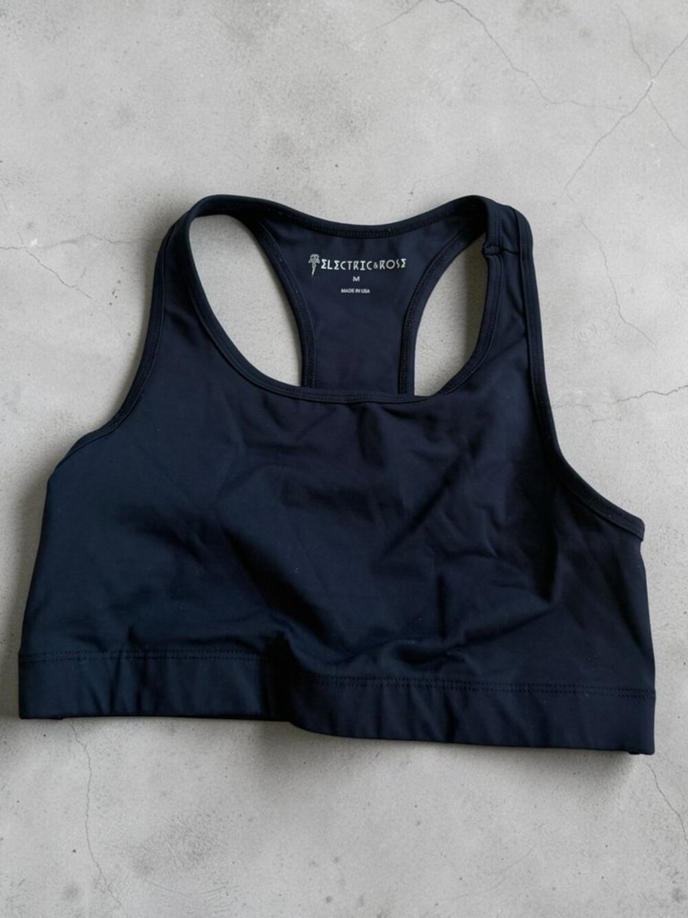 ELECTRIC & ROSE Black Racerback Sports Bra Size Medium